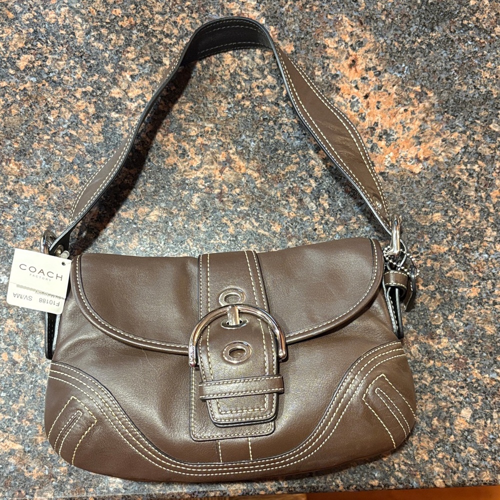 Coach Chocolate Leather Shoulder Bag